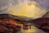 Joseph Mallord William Turner Wall Art - Abergavenny Bridge Monmountshire clearing up after a showery day